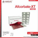Afcorbate-Xt – Ferrous Ascorbate 100 Mg + Folic Acid 1.5 Mg + Zinc 61.8 Mg Tablet | Amplec Healthcare