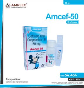 AMCEF-50 – Cefixime 50 mg (With Water) | Amplec Healthcare