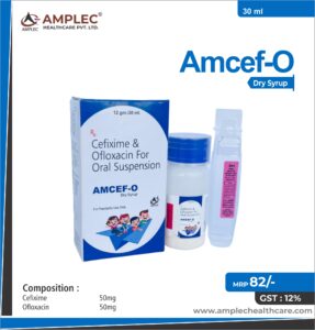 AMCEF O – Cefixime 50mg+ ofloxacin 50mg Dry Syrup | Amplec Healthcare