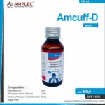 AMCUFF D – Phenylephrine 5mg + Chlorpheniramine Maleate 2mg + Dextromethorphan Hydrobromide 10mg (sugar Free) (amber Bottle) Syrup | Amplec Healthcare