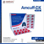 AMCUFF DX – Dextromethorphan  Hydrobromide 10mg + Phenylephrine Hydrochloride 5mg  +   Chlorpheniramine Maleate 2 mg Softgel Capsule  | Amplec Healthcare
