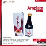 AMPLATE – Papita (Carica Papaya) 500 mg + Giloy (Tinsopora Cordifolid) Stem 500 mg + Tulsi (Ocimum Sanctum)  250 mg + Kasis (Green Vitriol) 30 mg + Kiwi ( Actinidia Deliciosa) 25 mg + Goat Milk 50 mg  | Amplec Healthcare