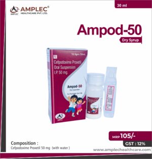 AMPOD-50 - formulated with Cefpodoxime Proxetil 50 mg  (with water ) | Provided by Amplec Healthcare