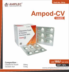 Ampod Cv – Cefpodoxime Proxetil 200mg+Clavulanic Acid 125mg | Amplec Healthcare