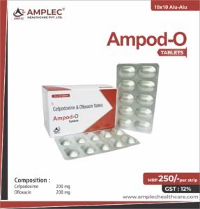 Ampod O – Cefpodoxime 200 Mg +  Ofloxacin  200 Mg Tablet | Amplec Healthcare