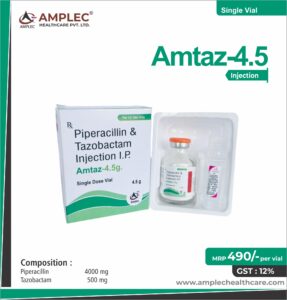 AMPTAZ 4.5 – Piperacillin 4000 mg + Tazobactum 500 mg  | Amplec Healthcare