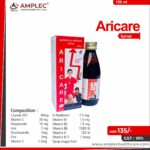 ARICARE – L-Lysine HCI 40mg + Vitamin C 30 mg + Magnesium 10 mg + Iron 5 mg + Nicotinamide  5mg  + Zinc 3mg + Vitamin E 2.5mg + D-Panthenol 1.5 mg + Vitamin B1 1.5 mg + Vitamin B2 1.5 mg + Vitamin B6 1500 IU + Vitamin A 100 IU + Vitamin B12 1.5mcg Syrup (sugar free) | Amplec Healthcare