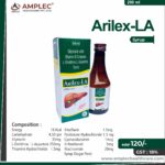 ARILEX LA – Energy 18 Kcal + Carbohydrate 4.50 gm +  Silymarin 35mg + L-Ornithine - L-Aspartate 250mg Thiamine Hydrochloride 1.5mg + Riboflavin 1.5mg + Pyridoxine Hydrochloride 1.5 mg + Cyanacobalamin 1mcg + D-Panthenol 5mg + Niacinamide 20mg Syrup (Sugar Free) | Amplec Healthcare