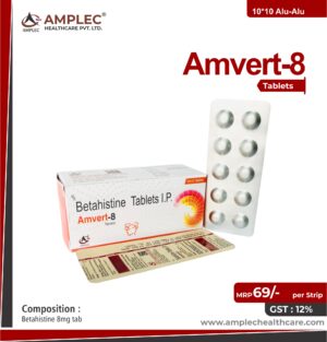 Amvert 8 - formulated with Betahistine 8mg Tab | Provided by Amplec Healthcare