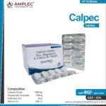 Calrpec – Calcium Citrate U.S.P. 1000mg + Magnesium Hydroxide I.P. 100mg + Zinc Sulphate 4mg + Vitamin D3 I.P. 200 Iu | Amplec Healthcare