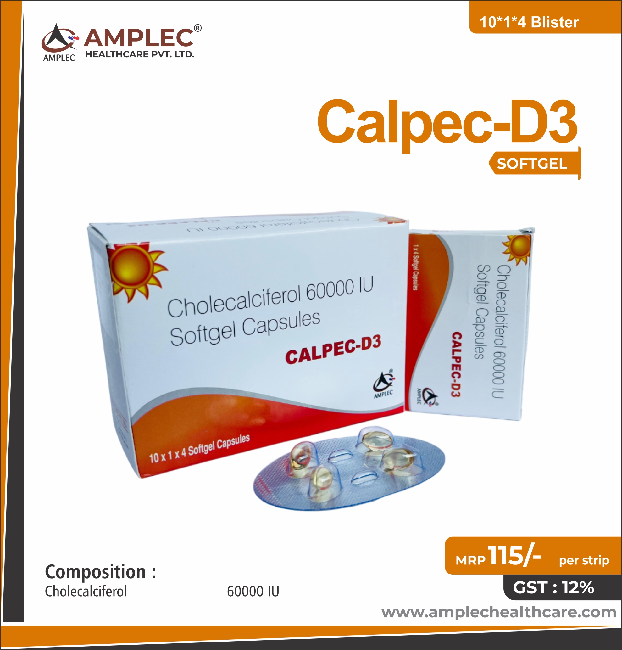CALRPEC-D3 - Cholecalciferol 60000 iu Softgel  provided by Amplec Healthcare
