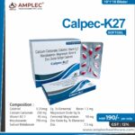 CALRPEC-K27 – Calcitriol 0.25mcg + Calcium Carbonate 250 mg ,Vitamin k2-7 45 mcg + Mecobalamin 750 mcg + Sodium Metaborate  Eq. To Elemental  Boron 1.5 mg + Magnesium Oxide Eq. To Elemental Magnesium 50 mg + Zinc Oxide Eq. To Elemenatl Zinc 7.5 mg  softgel capsules (12% Gst) | Amplec Healthcare
