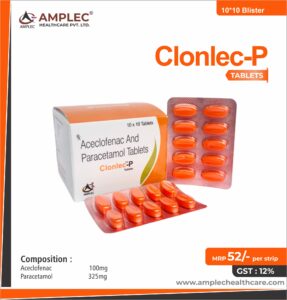 CLONLEC-P – Aceclofenac 100mg + Paracetamol 325mg  | Amplec Healthcare