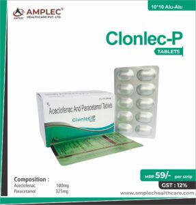 CLONLEC-P – Aceclofenac 100mg + Paracetamol 325mg  | Amplec Healthcare