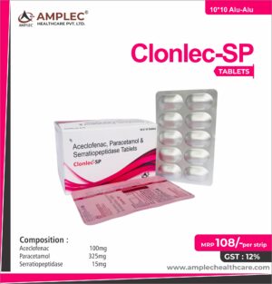 CLONLEC-SP - formulated with Aceclofenac 100mg + Aaracetamol 325mg + Serratiopeptidase 15mg | Provided by Amplec Healthcare