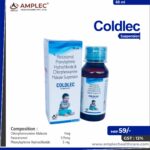 COLDLEC – Chlorpheniramine Maleate 1mg + Paracetamol 125mg + Phenylephrine Hydrochloride 5 mg  Suspension  | Amplec Healthcare
