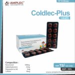 COLDLEC PLUS – Paracetamol 500mg + diphenhydramine 25mg + phenylephrine hcl 5mg + caffeine 30mg | Amplec Healthcare
