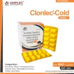CLONLEC COLD – Aceclofenac 100mg+Paracetamol 325mg+Cetirizine 10mg+Phenylephrine HCl 5mg+Caffeine 25mg Tablets | Amplec Healthcare