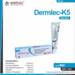 DERMLEC-K5 – Ketoconazole 2.0%w/w + Neomycin Sulphate 0.10% w/w + Iodochlorhydroxyquinoline 1.0%w/w + Tolnaftate 1.0%w/w +Clobetasol Propionate 0.05%w/w Cream  | Amplec Healthcare