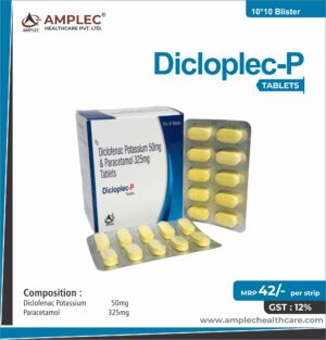 DICLOPLEC P - formulated with Diclofenac 50mg + Paracetamol 325mg | Provided by Amplec Healthcare