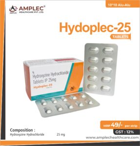 HYDOPLEC 25 – Hydroxyzine Hydrochloride 25 mg Tablet  | Amplec Healthcare