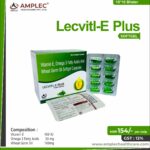 LECVITL -E PLUS – Vitamin E 400 IU + Omega 3 Fatty Acids 30 mg + Wheat Germ Oil 100mg  (Softgel Cap) | Amplec Healthcare