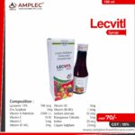 LECVITL SYP – Lycopene 6 % 1000 mcg + Niacinamide 15mg + Folic Acid 100 mcg +  Zinc Suplate 3mg + Vitamin B12 1mcg + Vitamin B6 HCL 1.5mg  + Sodium selenate 25 mcg +  Iodine 55 mcg + Copper Sulphate 500 mcg  Syrup (Sugar Free) | Amplec Healthcare