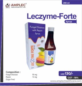 LECZYME FORTE – Fungal Diastase 50 mg + Pepsin 10 mg (Sugar Free) | Amplec Healthcare