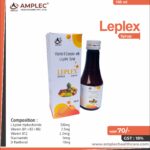 LEPLEX – L-Lysine Hydrochloride 300mg + Vitamin (B1+B2+B6) 2.5mg + Vitamin B12 2.2mcg + Niacinamide 5mcg + D-Panthenol 10mg Syrup | Amplec Healthcare