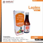 LEPLEX – L-Lysine Hydrochloride 300mg + Vitamin B1 1.5mg + Vitamin B2 1.4mg + Vitamin B6 1.3mg +  Vitamin B12 1mcg + Niacinamide 15mcg + D-Panthenol 1.5mg Syrup | Amplec Healthcare