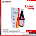 LIVLEX – Thiamine Hydrochloride 2.5 mg + Riboflavine Sodium Phosphate 1mg + Pyridoxine Hydrochloride 1 mg + Niacinamide 15mg + Cynocobalamin 1 mcg + D-Panthenal 15 mg + Vitamin C  25mg + Silymarin 35 mg  | Amplec Healthcare