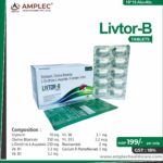 LIVTOR B – Silymarin 70 mg + Choline Bitartrate 350 mg + L-Ornithine - L-Aspartate 250 mg + Vit. B1 +2.3 mg + Vit. B2 3.2 mg + Vit. B6 3.1 mg + Vit. B12 2.2 mcg + Niacinamide 2 mg + Calcium D-Pantothenate 5 mg  Tablet | Amplec Healthcare