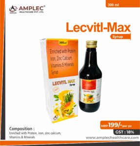 LECVITL MAX – Enriched with Protein, iron, zinc calcium, Vitamins & Minerals Syrup | Amplec Healthcare