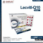 LECVITL -Q10 – Co-Enzyme Q10 100 mg + L-Carnitine L-Tartrate 100 mg + L-Arginine 100 mg + Vitamin E 10 mg  + Lycopene (10%) 2500 mcg +  Vitamin B1 1.4 mg +  Vitamin B2 1.6 mg +  Vitamin B6 2 mg +  Vitamin B12 1 mcg + Zinc 12 mg Softgel Capusle  | Amplec Healthcare