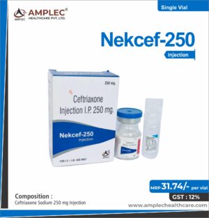 NEKCEF-250 - formulated with Ceftriaxone Sodium 250 mg Injection  | Provided by Amplec Healthcare