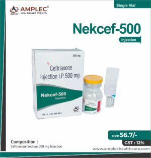 NEKCEF-500 - formulated with Ceftriaxone Sodium 500 mg Injection  | Provided by Amplec Healthcare