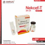 NEKCEF- T 281.25 – Ceftriaxone Sodium 250 I.P.  + Tazobactam Sodium 31.25 I.P. Injection  | Amplec Healthcare