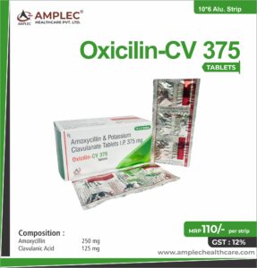 OXILICIN-CV 375 – Amoxycillin 250 mg + Clavulanic Acid 125 mg Tablet | Amplec Healthcare