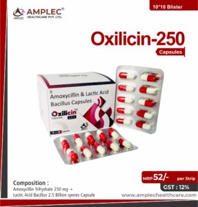 OXILICIN-250 – Amoxycillin Trihydrate 250 mg + Lactic Acid Bacillus 2.5 Billion spores Capsule   | Amplec Healthcare