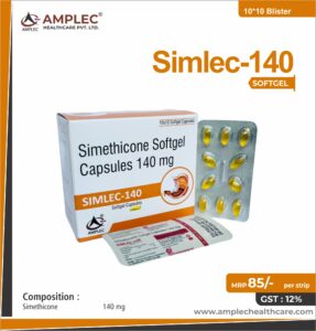 SIMLEC 140 – Simethicone 140mg Softgel Capsule | Amplec Healthcare