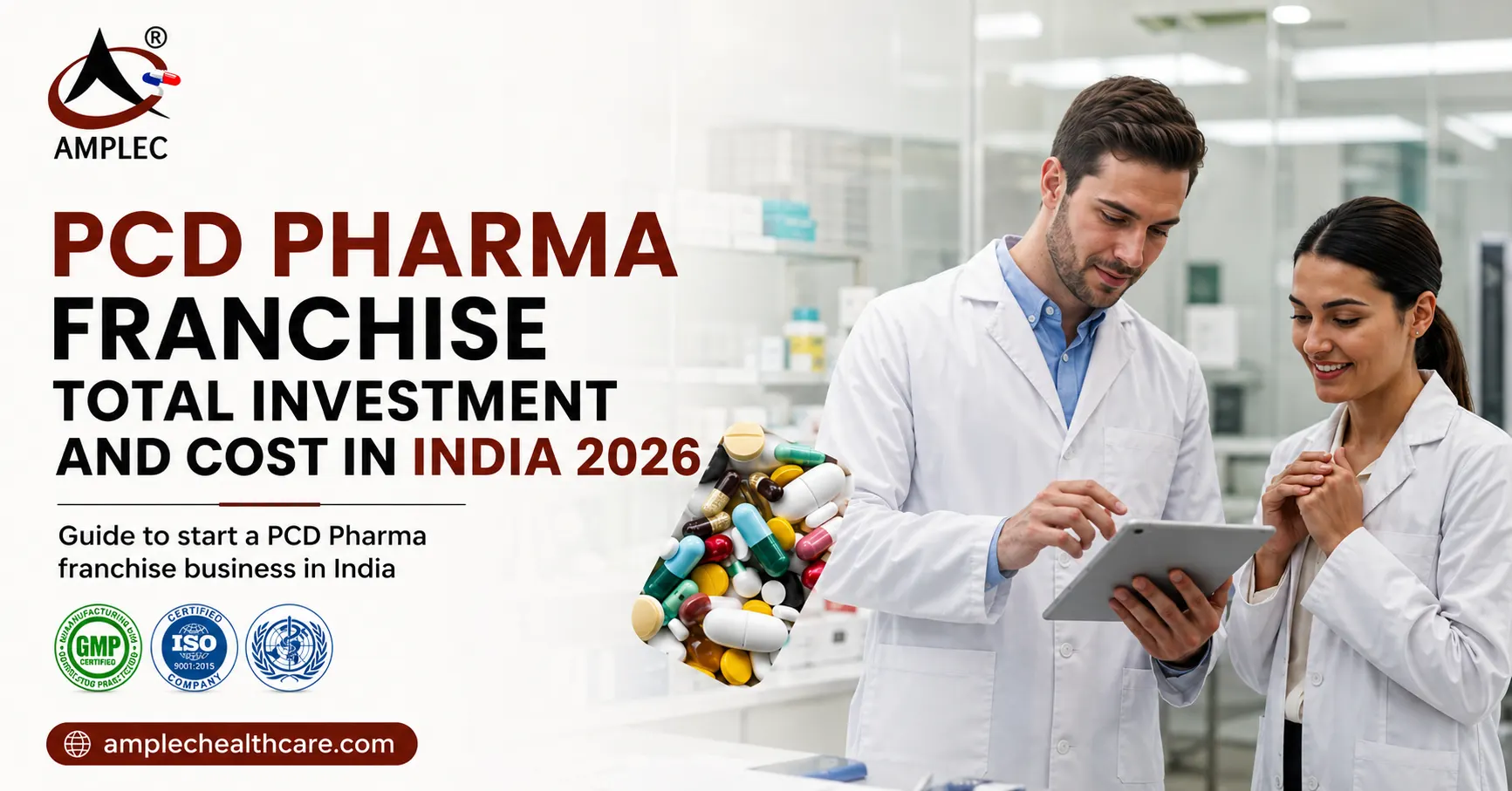 PCD Pharma Franchise total investment and cost in India 2026 — cost breakdown chart showing ₹20,000 to ₹2,00,000 investment range